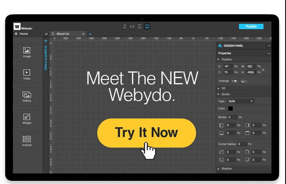 Công cụ thiết kế trang web Webydo