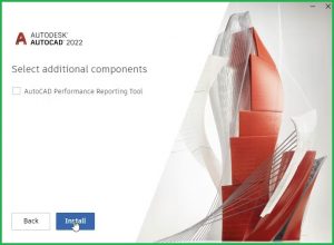 bấm vào Install để bắt đầu cài đặt AutoCAD 2022 full crack.