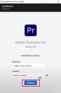 nhấn chọn Continue để tiếp tục trình cài đặt