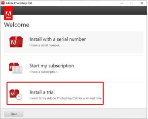 chọn install trial