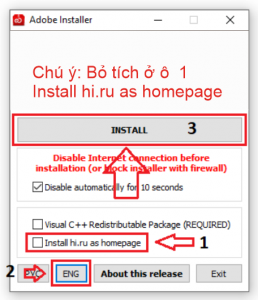 nhấn install để cài đặt phần mềm