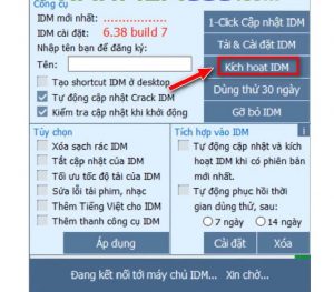 kích hoạt IDM Toolkit