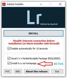 cài đặt lightroom cc 2019