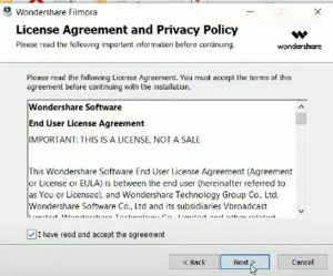 đồng ý các điều khoản và bấm next