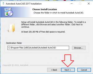 chọn vị trí lưu trữ và nhấn next