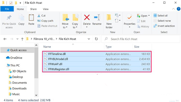 Copy cả folder “Crack” và paste vào vị trí cài đặt file Filmora crack