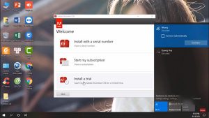 Tắt kết nối wi-fi và nhấn chọn “Install a trial“