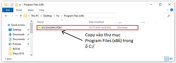 Khi bạn đã hoàn tất quá trình cài đặt vào folder fix và thực hiện copy 2 file Program vào Program file vào ổ C là được.