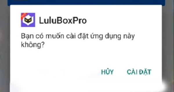 Nếu muốn cài đặt ứng dụng Lulu box Pro, hãy chọn Cài đặt để thiết lập ứng dụng lên điện thoại.