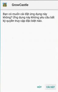 chọn cài đặt để install phần mềm vào thiết bị