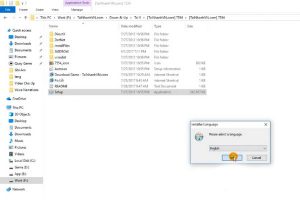Bấm tiếp vào Setup -> chọn ngôn ngữ -> bấm tiếp vào Ok.