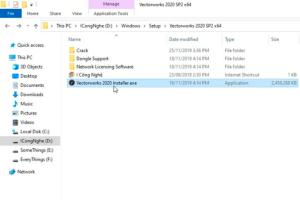 Tiếp theo bạn hãy bấm vào “Vectorworks 2020 Installer.exe” và đợi trong ít phút để hệ thống tiến hành cài đặt.