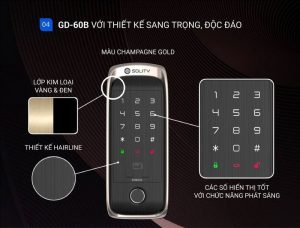 Khóa vân tay 2 chiều Hàn Quốc Solity GD-60B